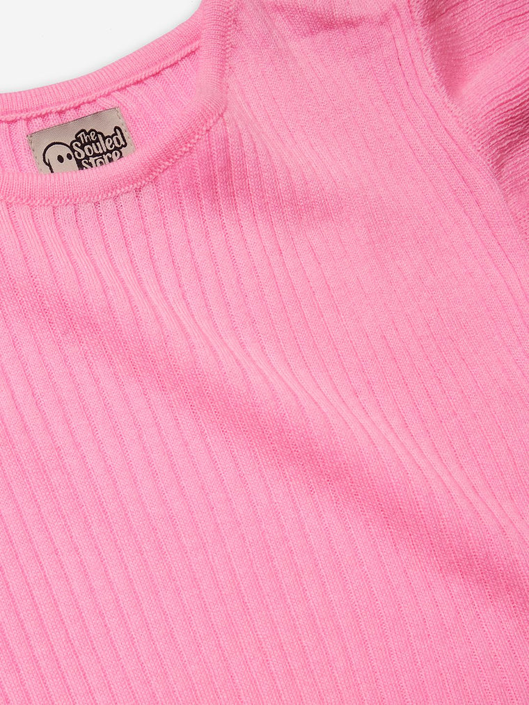 Solids: Baby Pink Girls Sweaters (2-8 Yrs)