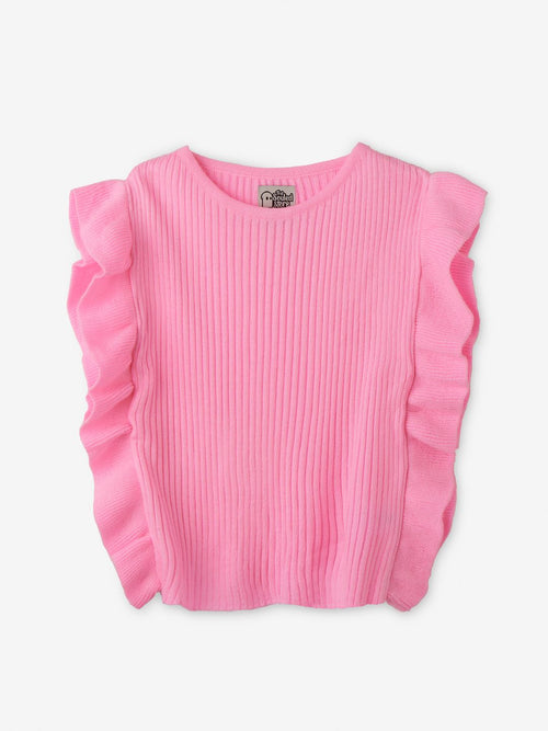 Solids: Baby Pink Girls Sweaters (2-8 Yrs)
