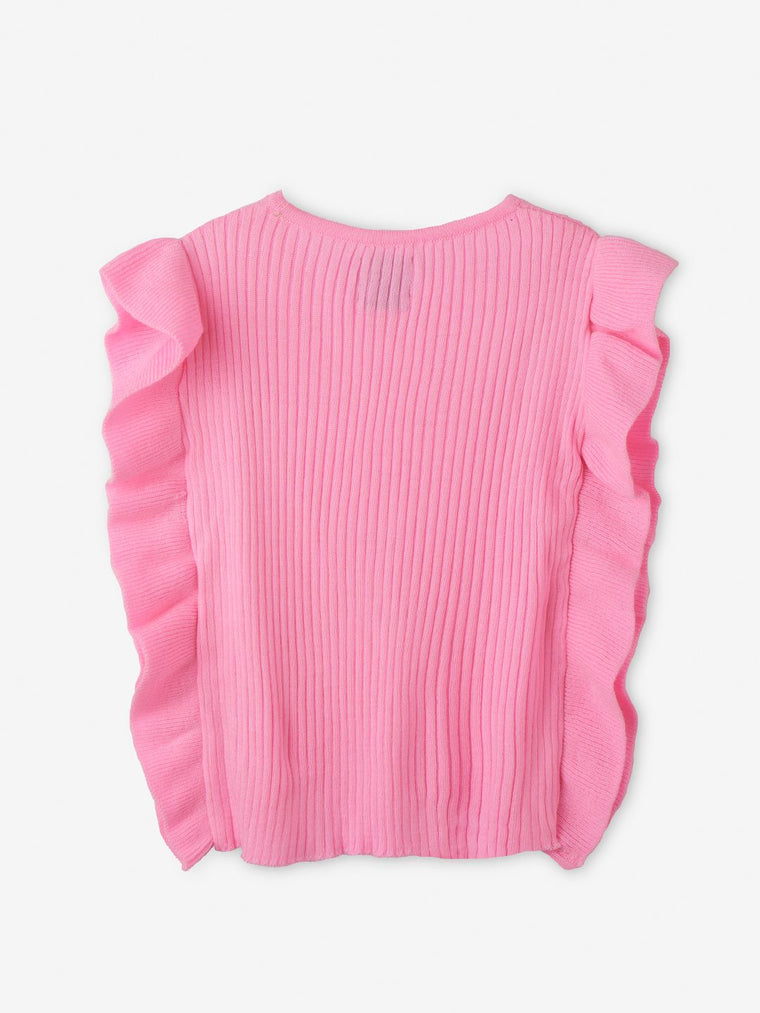 Solids: Baby Pink Girls Sweaters (2-8 Yrs)