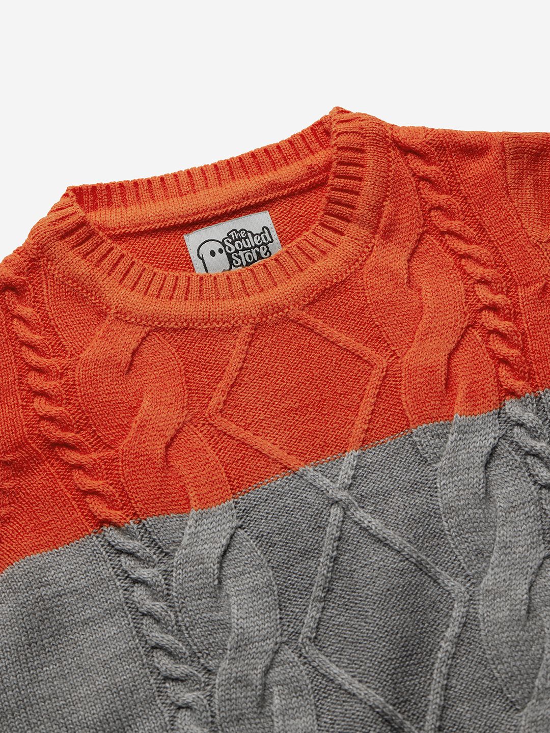 Solids: Orange, Blue (Colourblock) Boys Sweaters (2-8 Yrs)