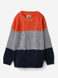 Solids: Orange, Blue (Colourblock) Boys Sweaters (2-8 Yrs)