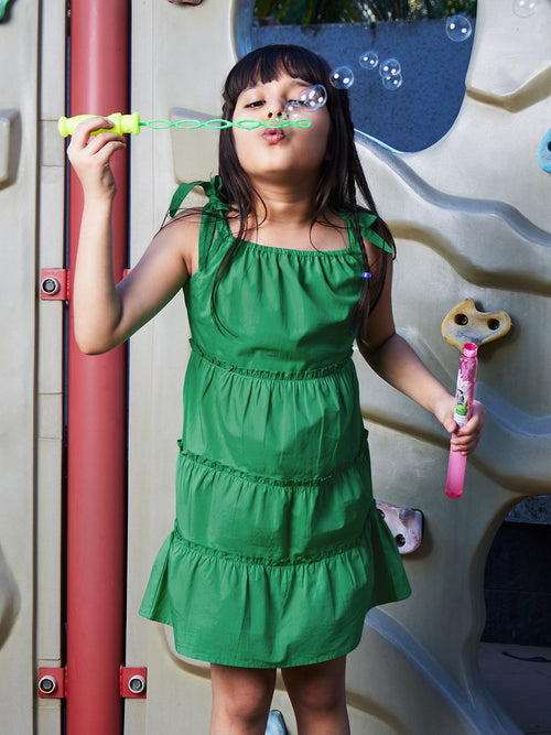 TSS Originals: Parakeet Girls Cotton Dresses (2-8 Yrs)