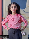 TSS Originals: Pink Flora Girls Cotton Sweatshirts (2-8 Yrs)