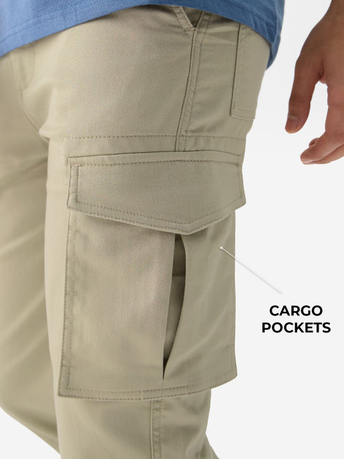 Solids: Champagne Men Cargo Pants