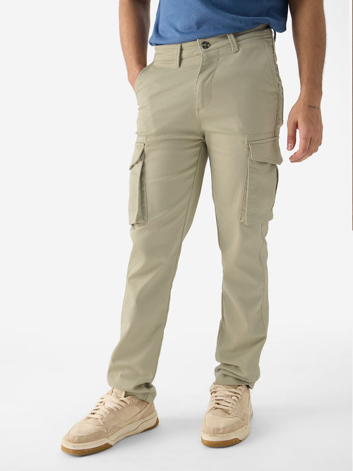 Solids: Champagne Men Cargo Pants