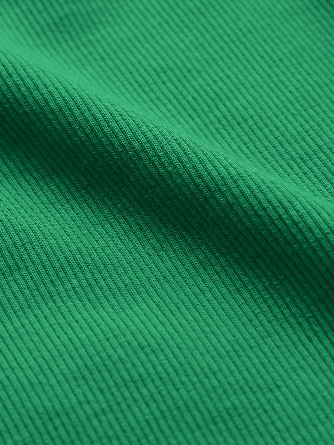 Kelly Green Ribbed Top Women Knit Tops