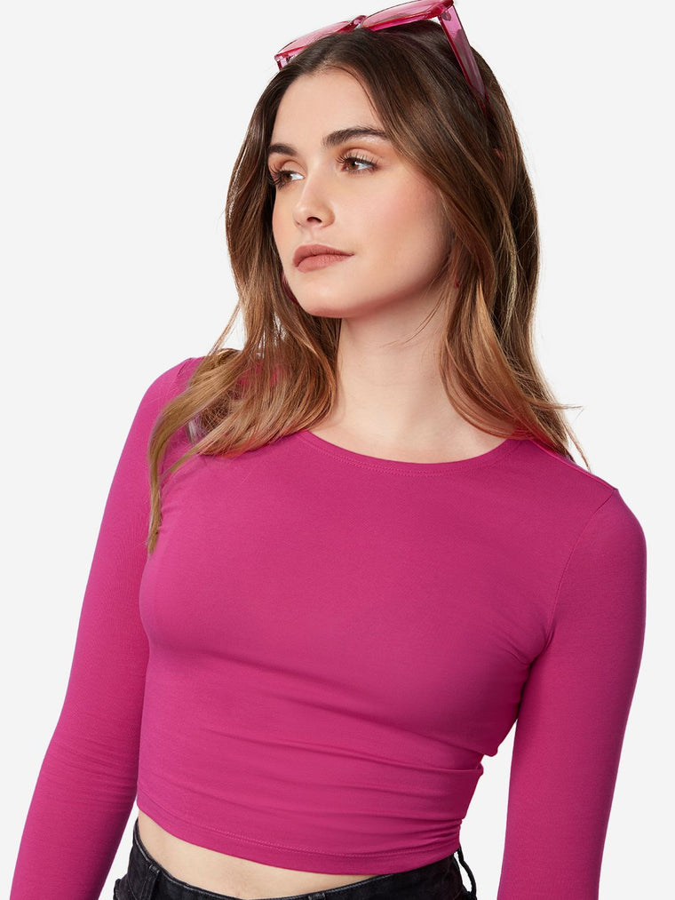 Essential Solids: Hot Pink Women Knit Tops