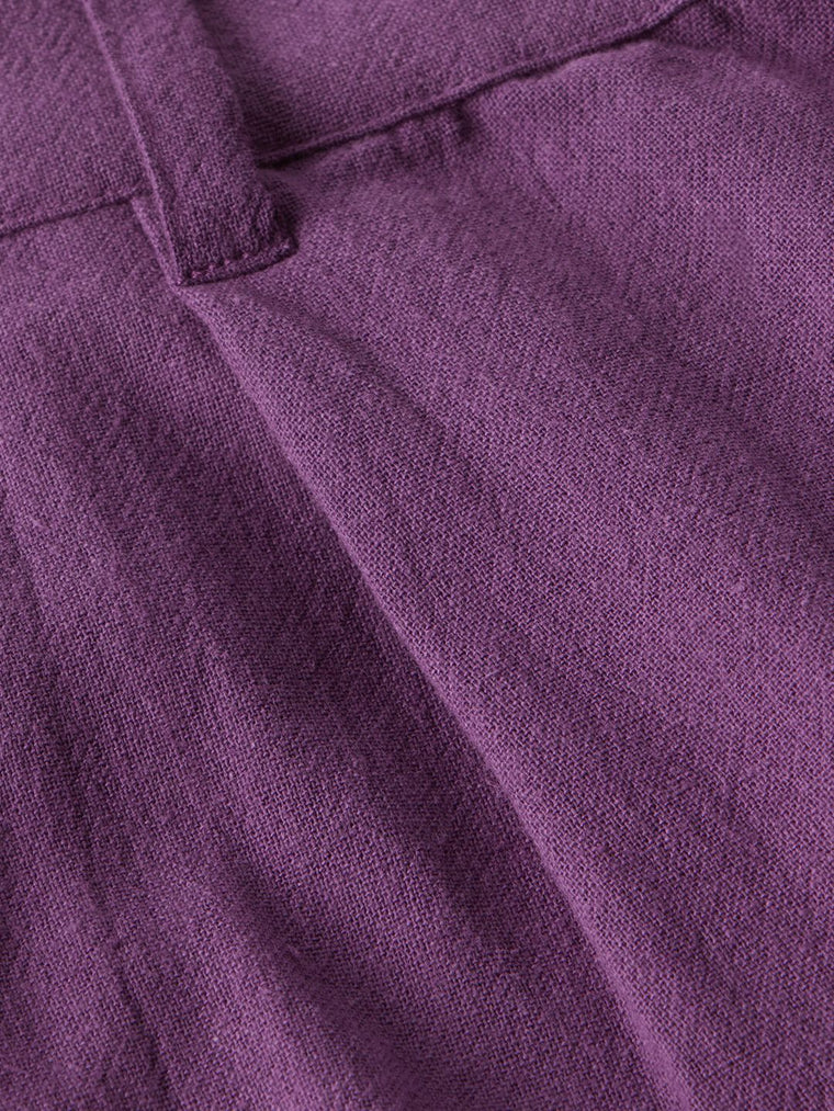 Solids: Plum Women Straight Pants