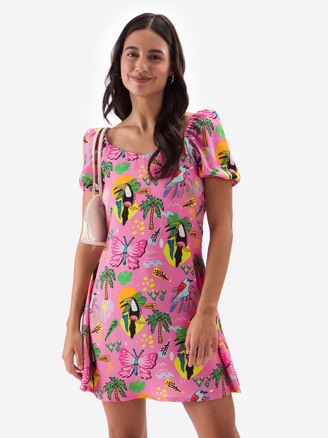 TSS Originals: Tropical Birds Pattern Women Fashion Dresses