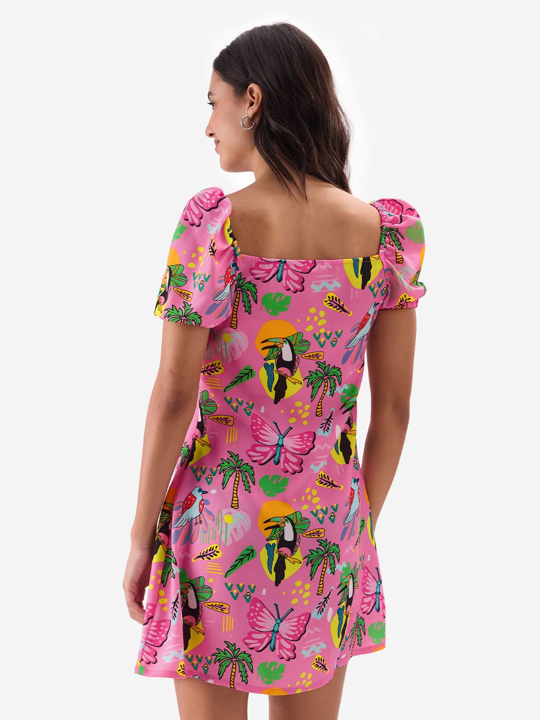 TSS Originals: Tropical Birds Pattern Women Fashion Dresses