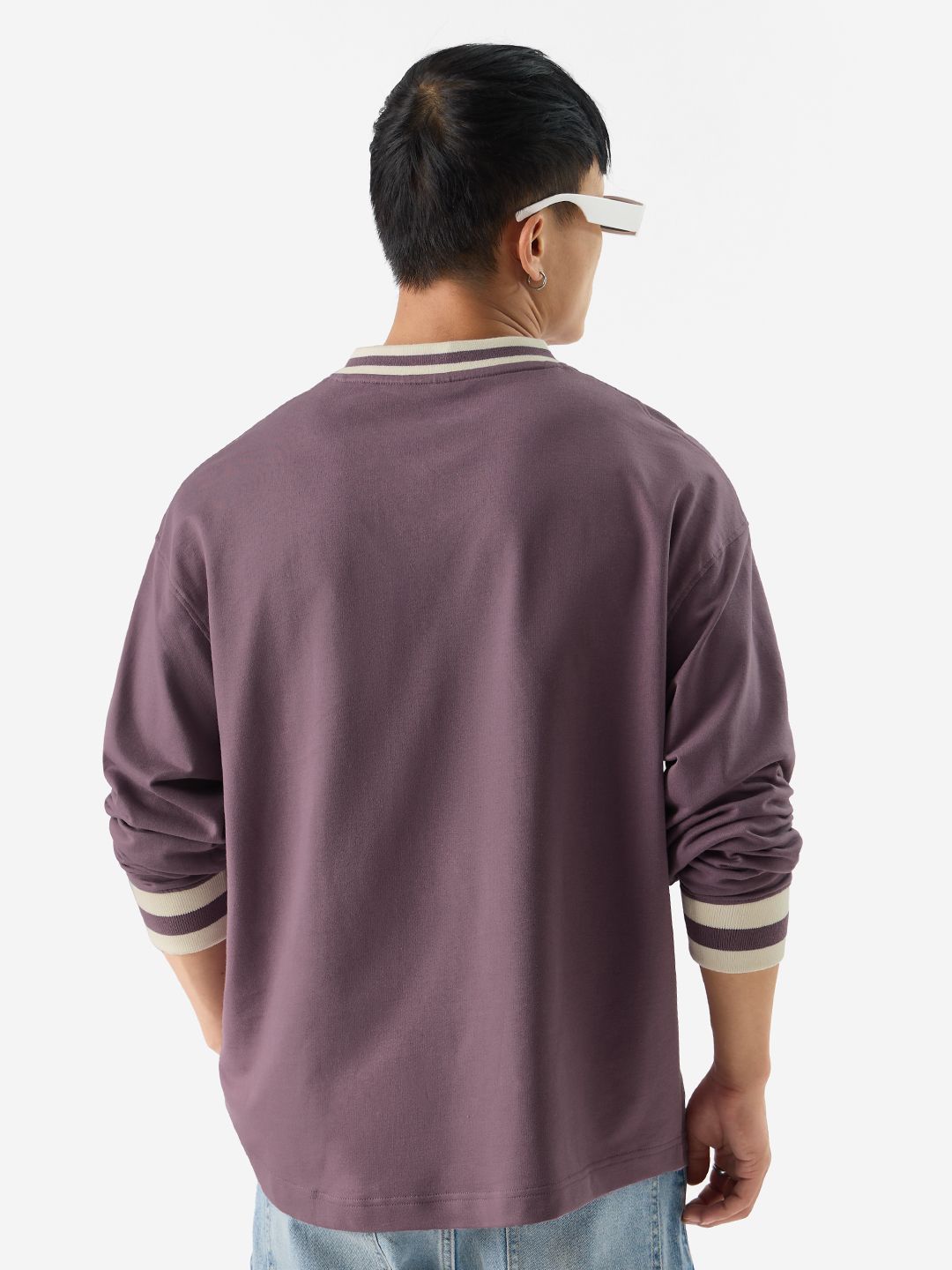 Solids: Mauve Oversized Full Sleeve T-Shirts