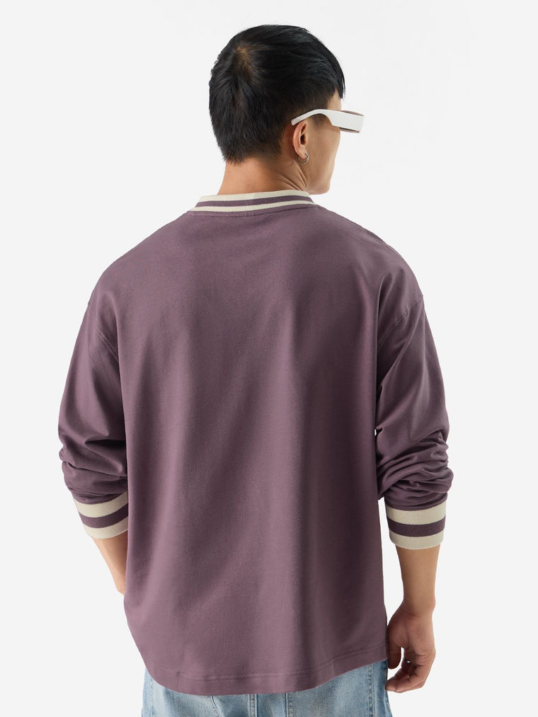 Solids: Mauve Oversized Full Sleeve T-Shirts