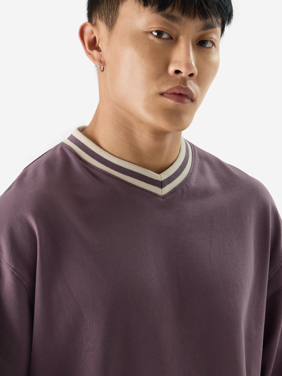 Solids: Mauve Oversized Full Sleeve T-Shirts