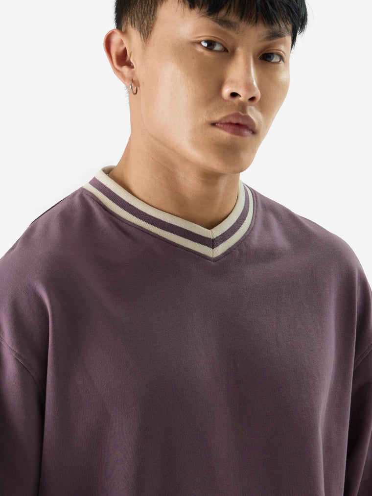 Solids: Mauve Oversized Full Sleeve T-Shirts