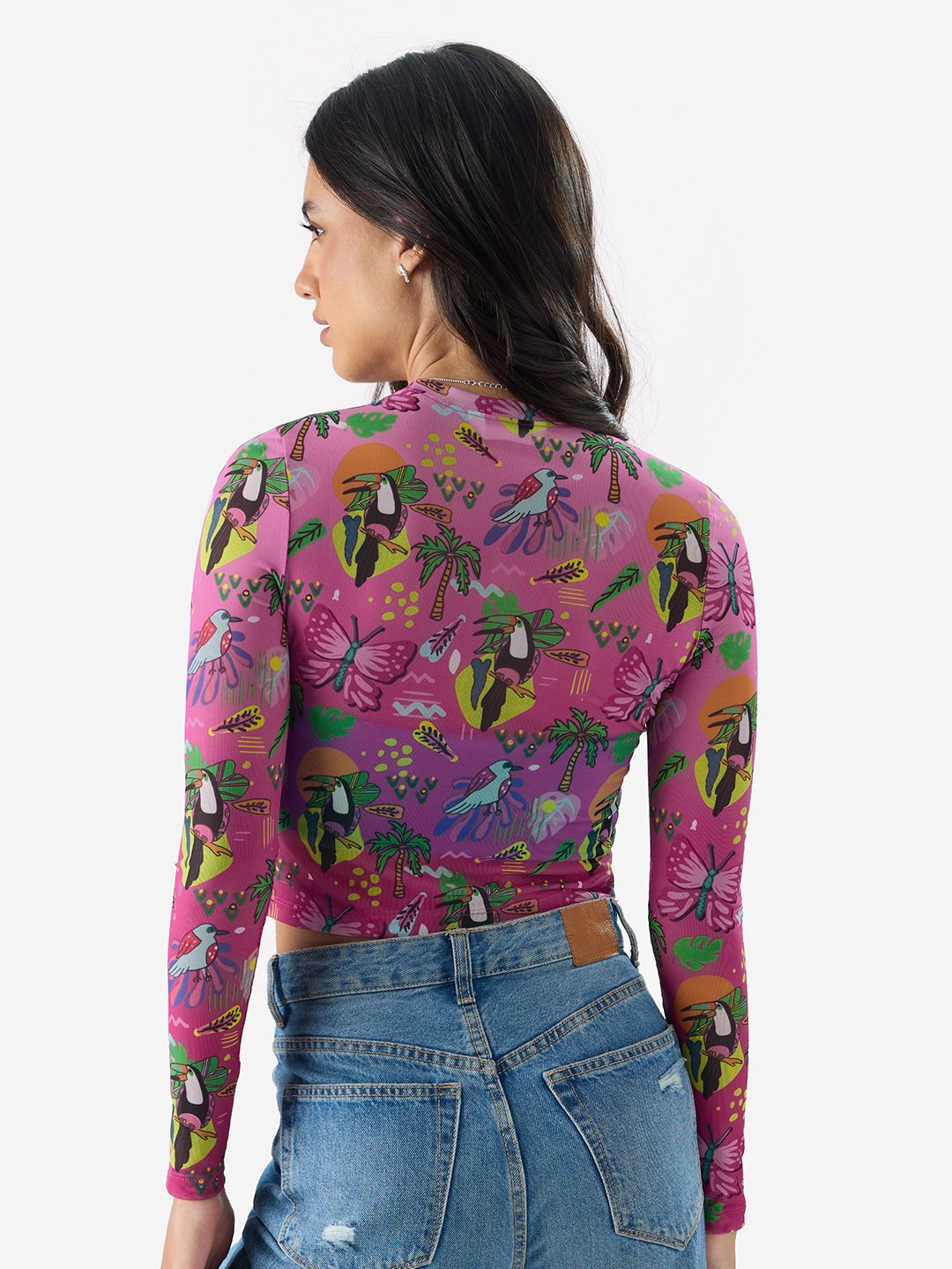 Mesh Top: Tropical Dream Women Knit Tops