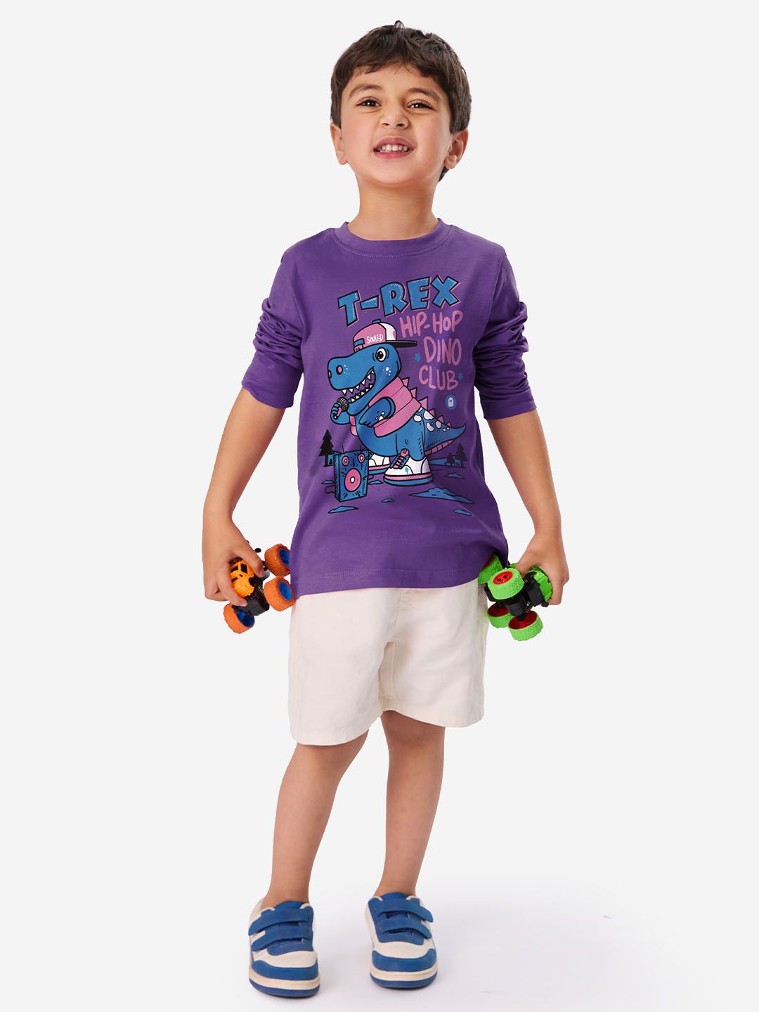 TSS Originals: Cool T-Rex Boys Cotton Full Sleeve T-Shirts (2-8 Yrs)