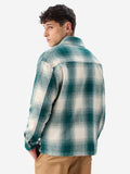 Plaid: Light Emerald And White Men Flannel Shackets