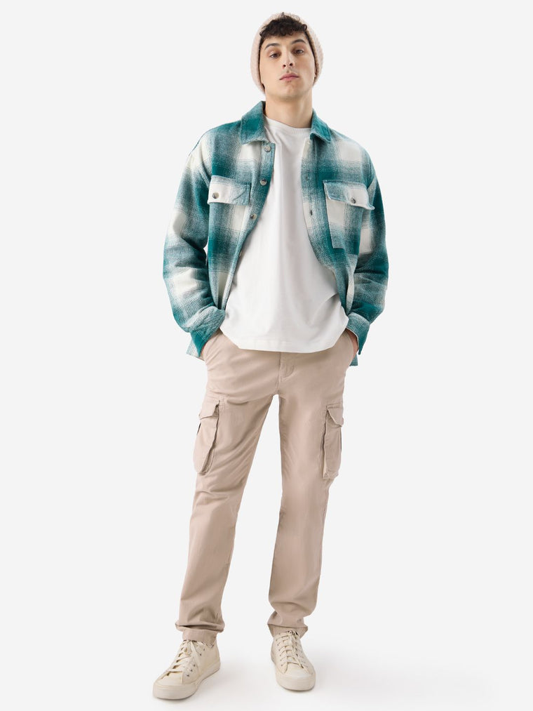 Solids: Beige Men Cargo Pants