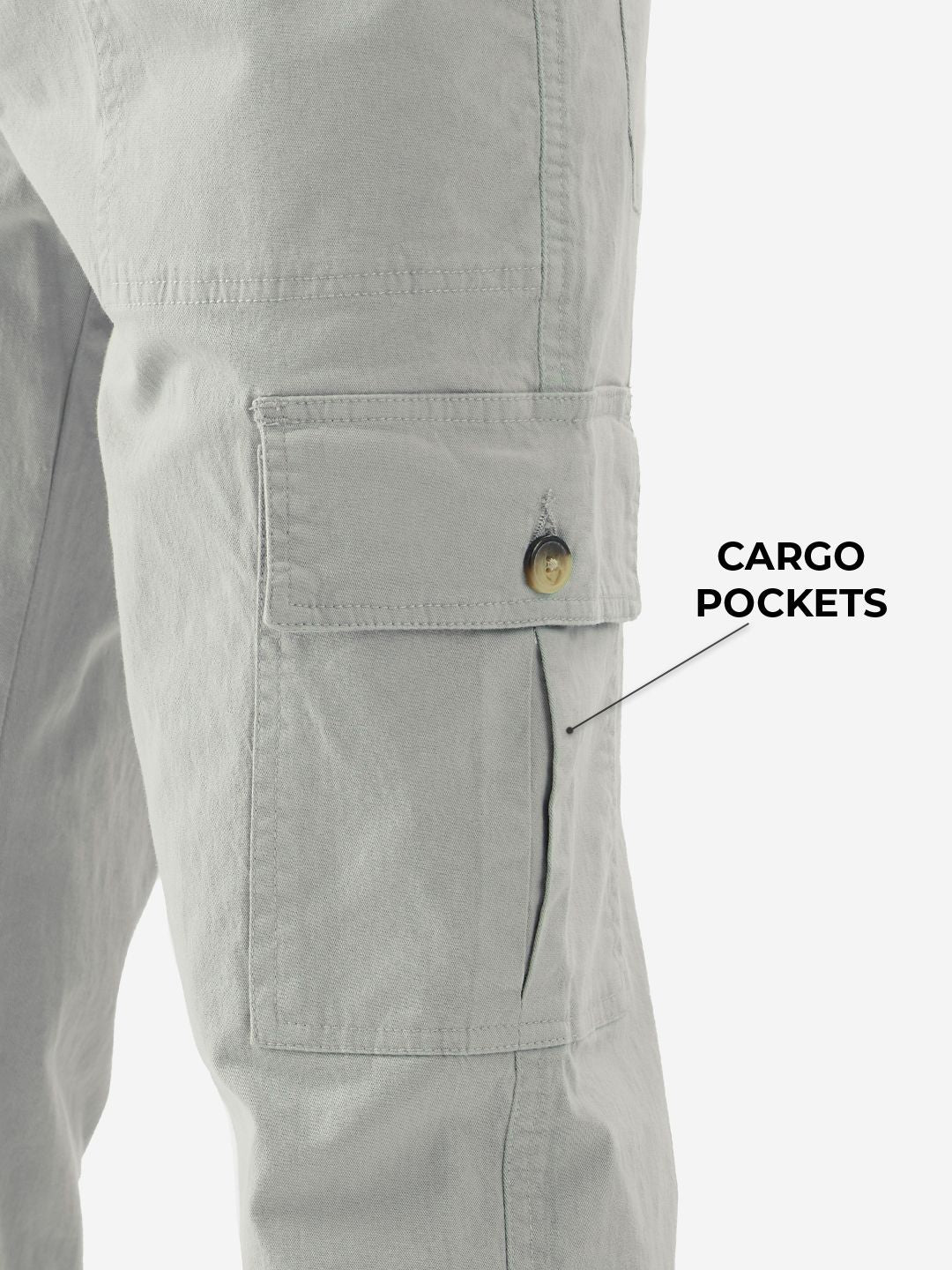 Solids: Storm Grey Men Cargo Pants
