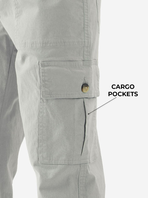 Solids: Storm Grey Men Cargo Pants