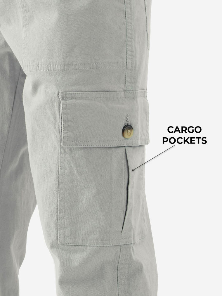 Solids: Storm Grey Men Cargo Pants