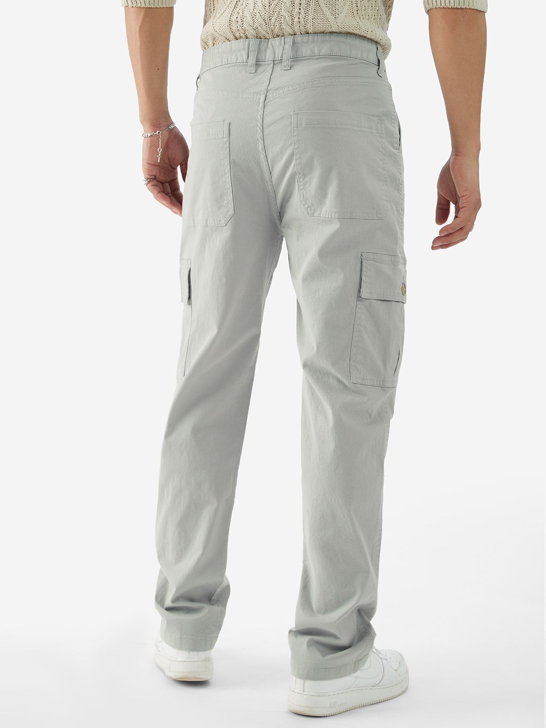 Solids: Storm Grey Men Cargo Pants
