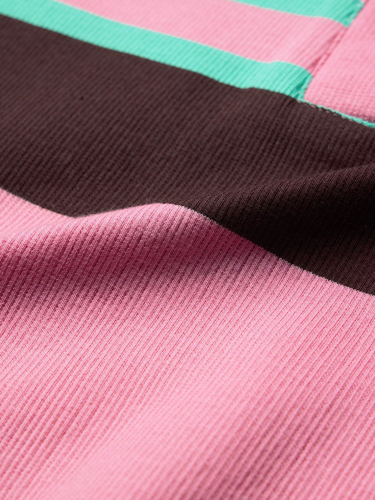 Carnation Rib-Knit Polo Women Cropped Polos