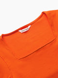 Flame Orange Ribbed Top Women Knit Tops