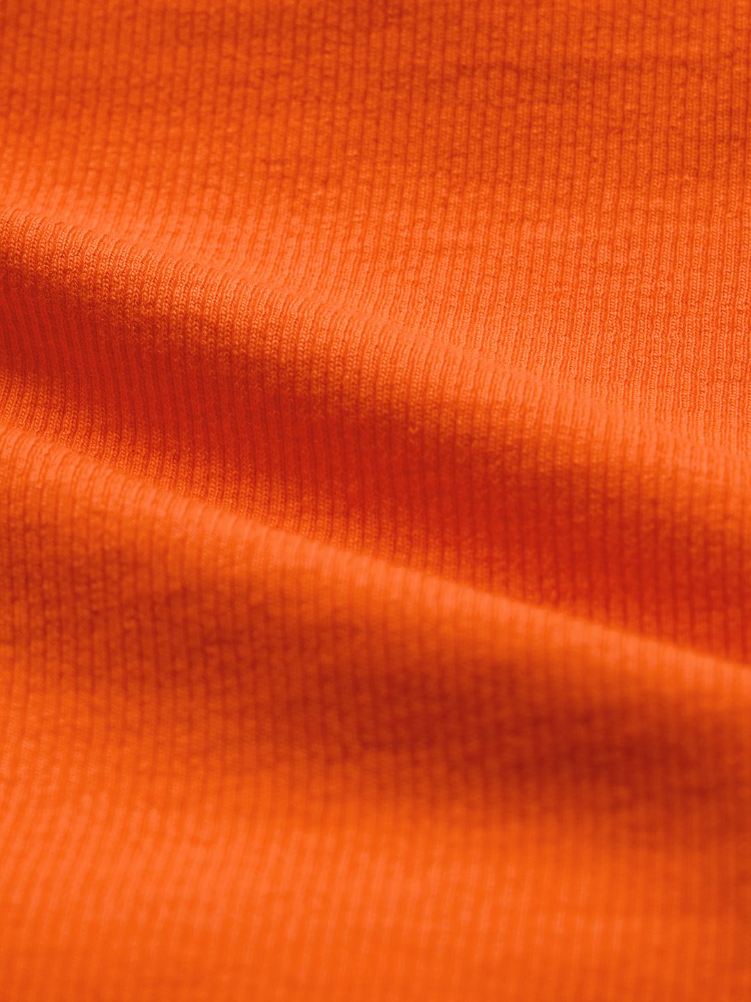 Flame Orange Ribbed Top Women Knit Tops