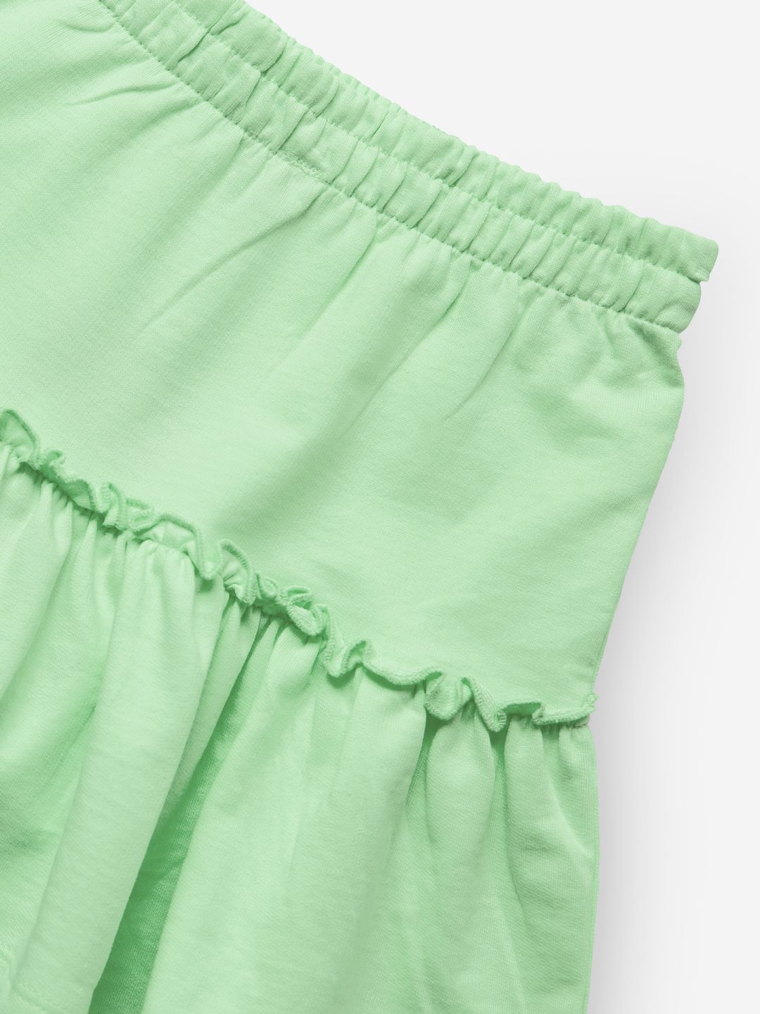 Solids: Mint Girls Cotton Tiered Skirts (2-8 Yrs)