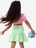 Solids: Mint Girls Cotton Tiered Skirts (2-8 Yrs)