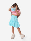 Solids: Turquoise Girls Cotton A-Line Skirts (2-8 Yrs)