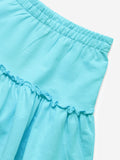 Solids: Turquoise Girls Cotton A-Line Skirts (2-8 Yrs)