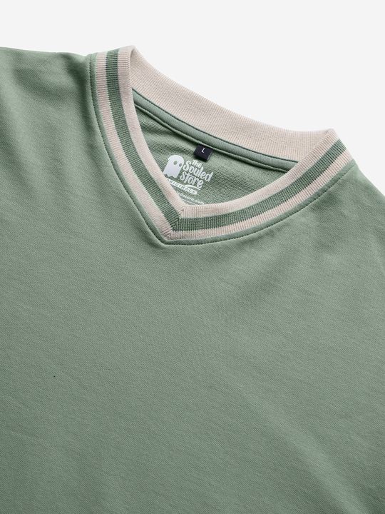 Solids: Sage Green Oversized Full Sleeve T-Shirts