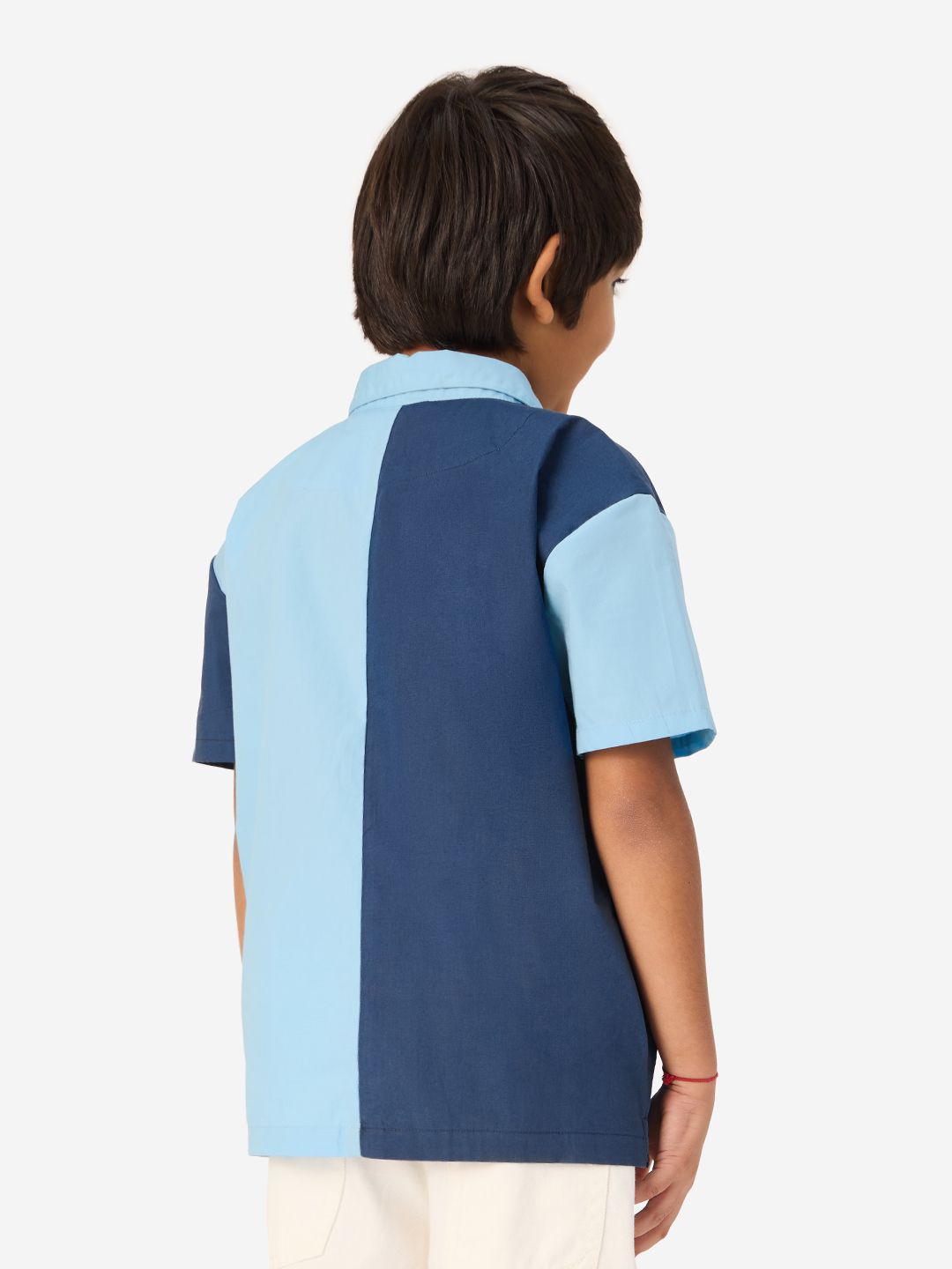 Solids: Celestial Blue (Colourblock) Boys Cotton Shirts (2-8 Yrs)