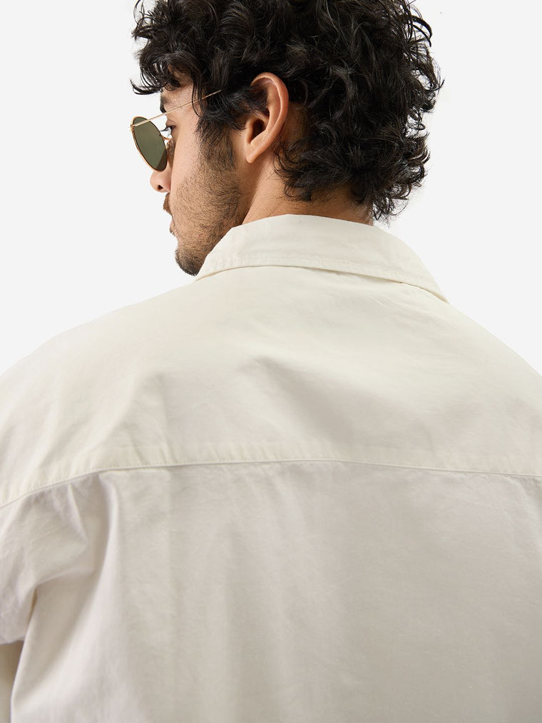 Solids: Off White Men Utility Shirts