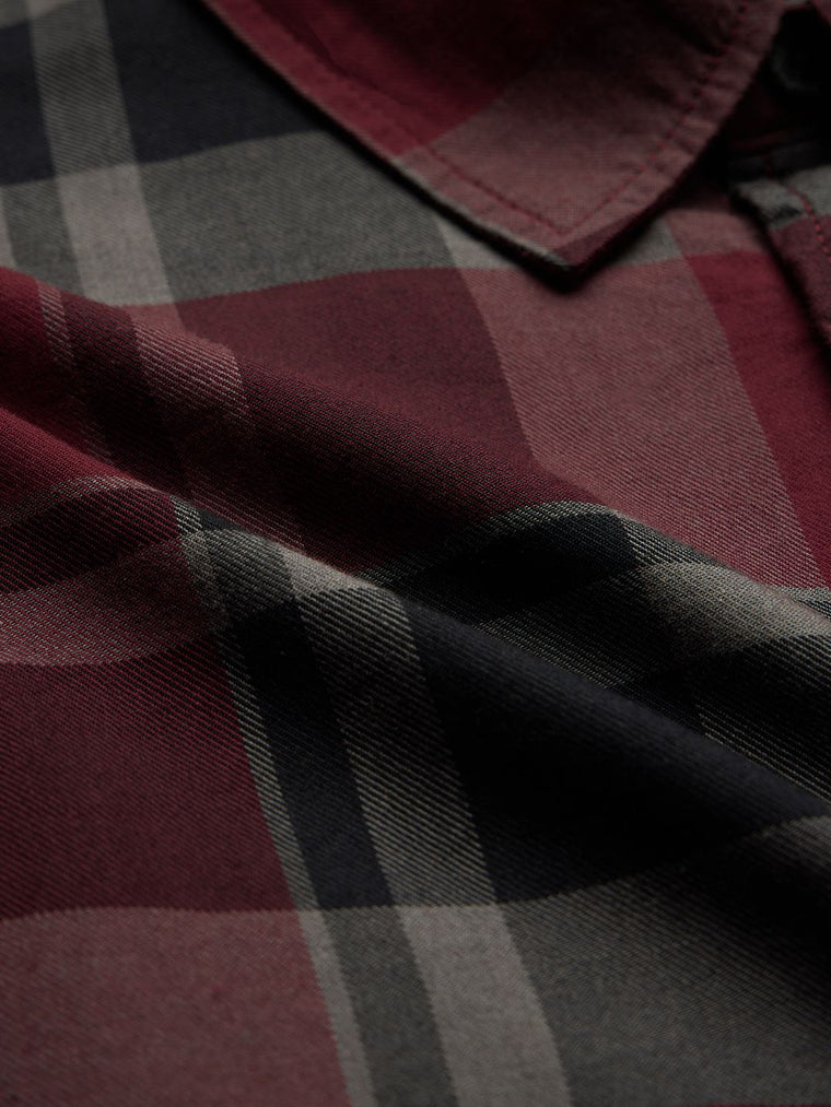 Plaid:  Red, Grey Men Relaxed Shirts