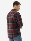 Plaid:  Red, Grey Men Relaxed Shirts