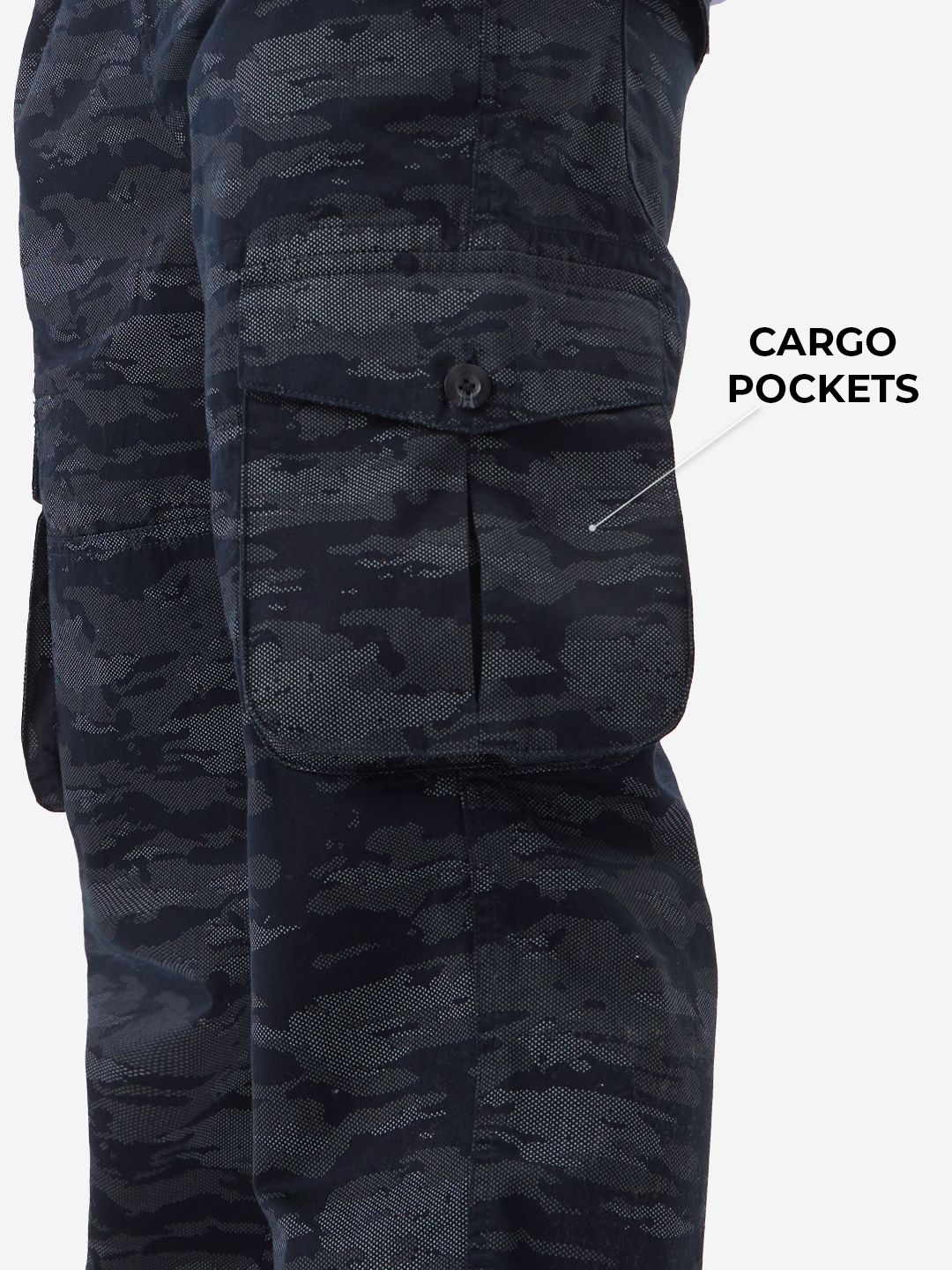 Solids: Camo Navy Men Cargo Pants