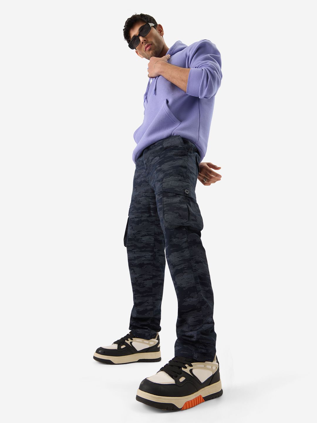 Solids: Camo Navy Men Cargo Pants