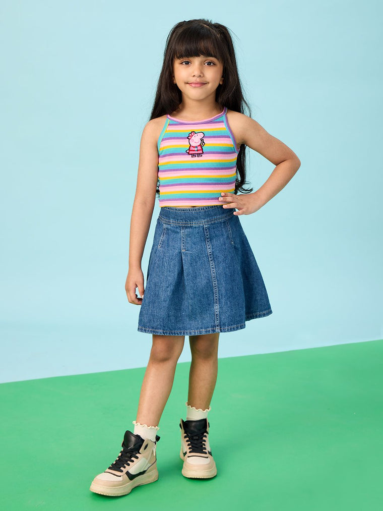 Peppa Pig: Chasing Rainbows Girls Cotton Tank Tops (2-8 Yrs)