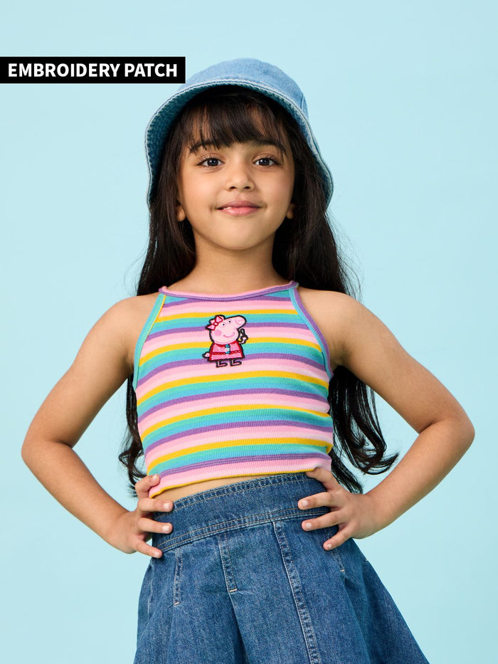 Peppa Pig: Chasing Rainbows Girls Cotton Tank Tops (2-8 Yrs)