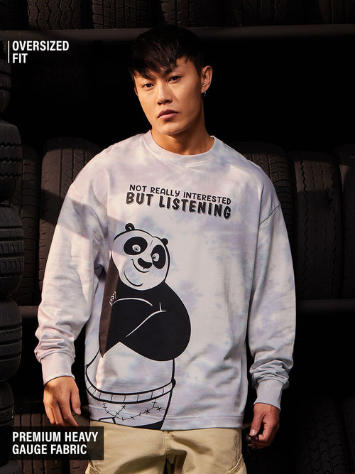 Kung Fu Panda: Not Interested Oversized Full Sleeve T-Shirts