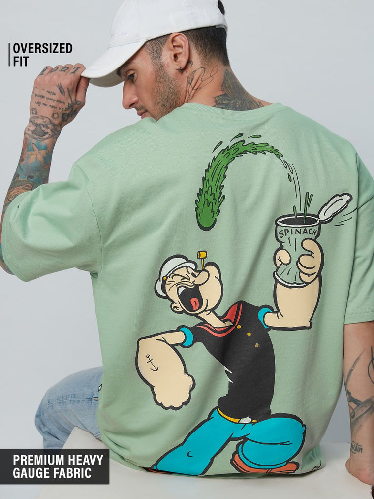 Popeye: Spinach Power Oversized T-Shirts