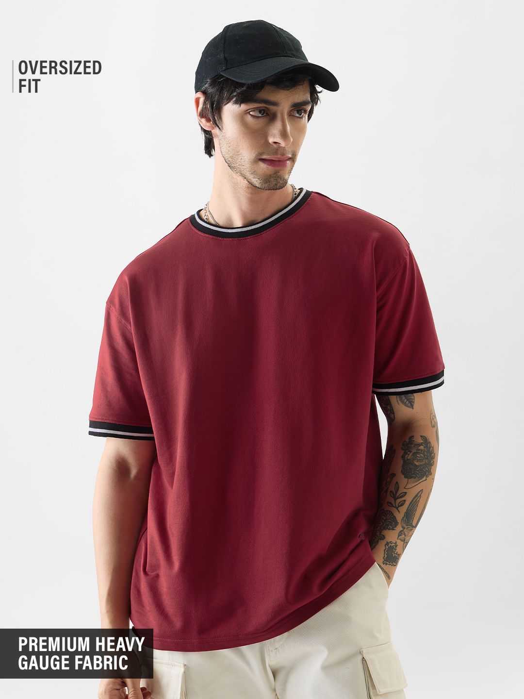 Solids: Brick Red Oversized T-Shirts