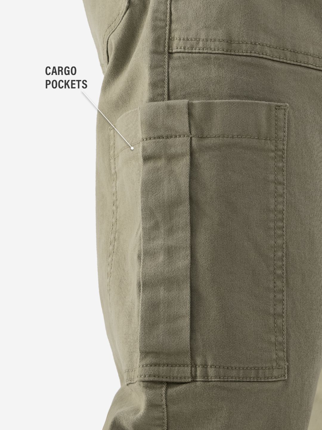 Solids: Light Olive (Straight Fit) Men Cargo Jeans