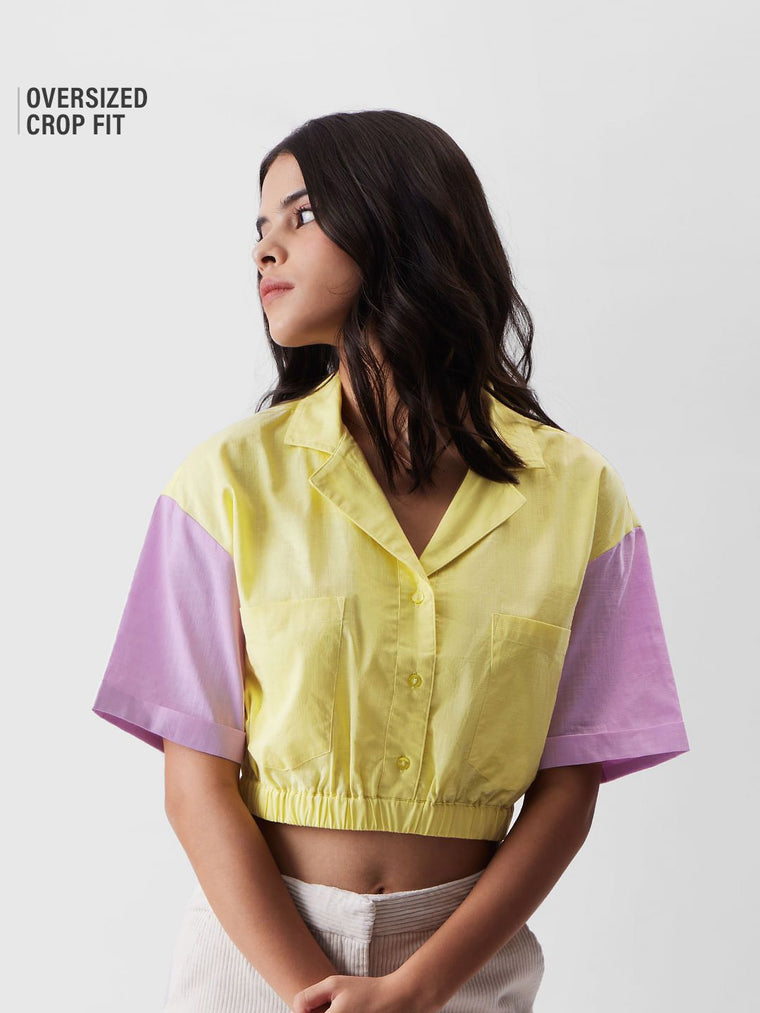 TSS Originals: Yellow And Pink Women Cropped Shirts