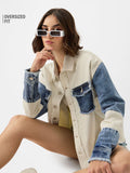 Denim Jacket: Indigo Cream Women Denim Jackets