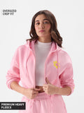 Rosette Hoodie Women Cropped Zipper Hoodies