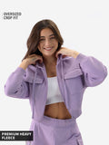 Utility Hoodie: Lilac Women Cropped Zipper Hoodies